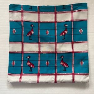 New! Set of 6 throw pillow shams zipper West African wax print birds red teal